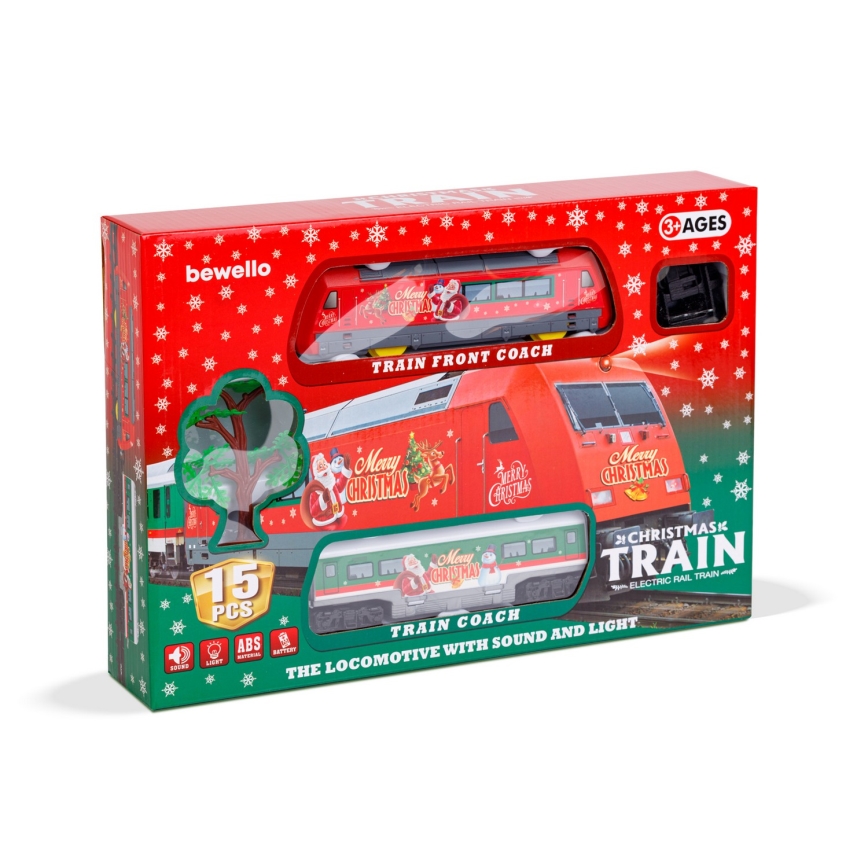 Décoration de Noël LED, LED/3xAA, longueur 70 cm — train décoratif à poser sous le sapin