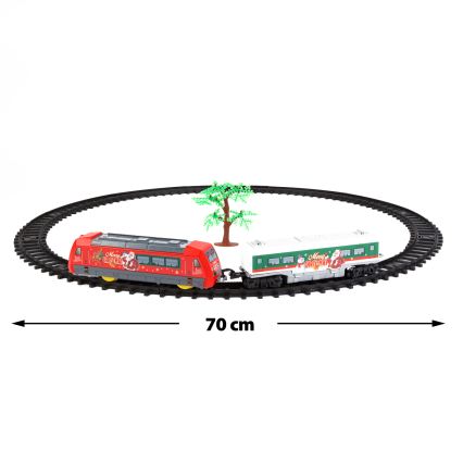 Décoration de Noël LED, LED/3xAA, longueur 70 cm — train décoratif à poser sous le sapin