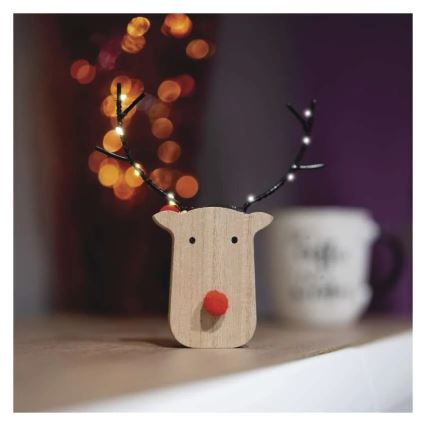 Décoration de Noël LED, renne, 8xLED/2xAAA