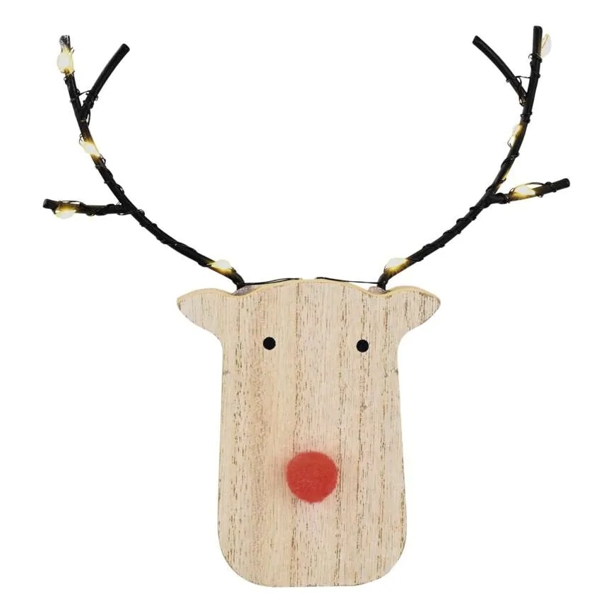 Décoration de Noël LED, renne, 8xLED/2xAAA
