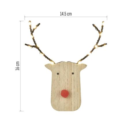 Décoration de Noël LED, renne, 8xLED/2xAAA