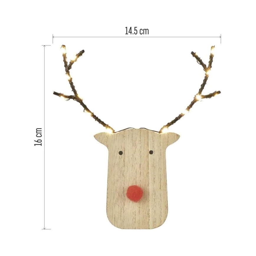 Décoration de Noël LED, renne, 8xLED/2xAAA