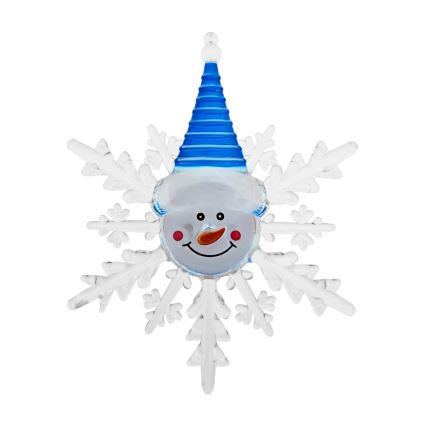 Décoration de Noël LED RGB à ventouse — bonhomme de neige, LED/3xLR44, rouge/bleu/vert