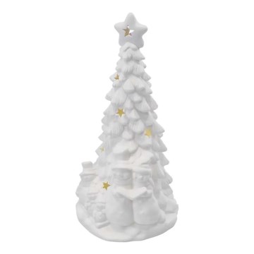 Décoration de Noël LED — sapin lumineux, blanc chaud, alimenté par 2xAA