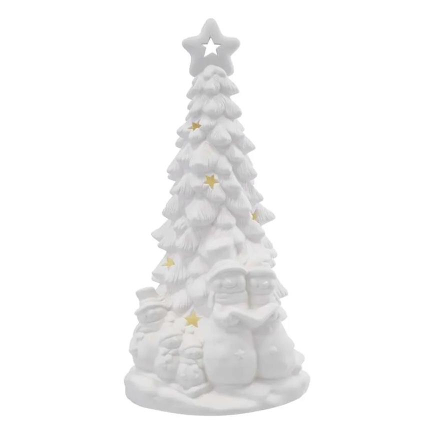 Décoration de Noël LED — sapin lumineux, blanc chaud, alimenté par 2xAA