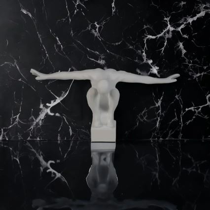 Décoration de table 19,5x16x38,5 cm, en résine, blanche