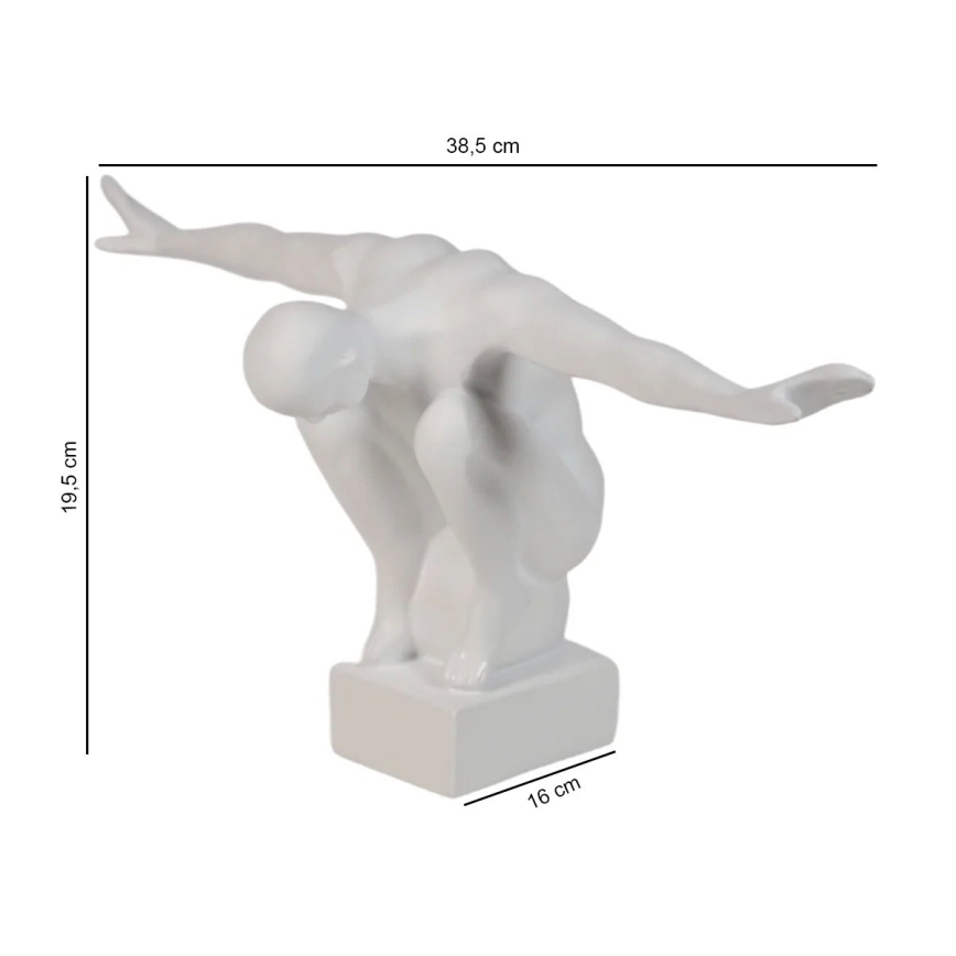 Décoration de table 19,5x16x38,5 cm, en résine, blanche