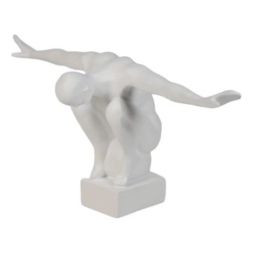 Décoration de table 20x16x41 cm en résine, coloris blanc