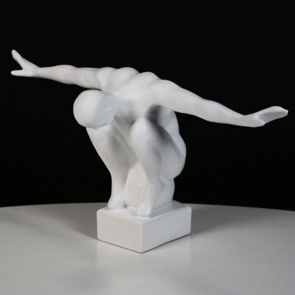 Décoration de table 20x16x41 cm en résine, coloris blanc
