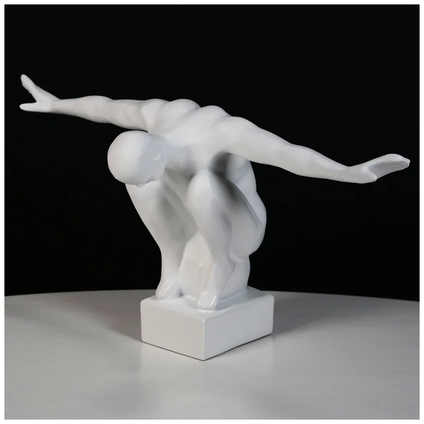 Décoration de table 20x16x41 cm en résine, coloris blanc