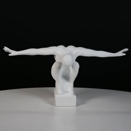 Décoration de table 20x16x41 cm en résine, coloris blanc