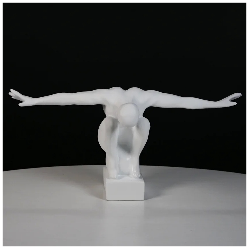 Décoration de table 20x16x41 cm en résine, coloris blanc