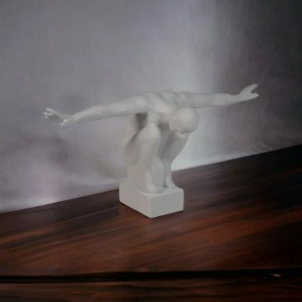 Décoration de table 20x16x41 cm en résine, coloris blanc