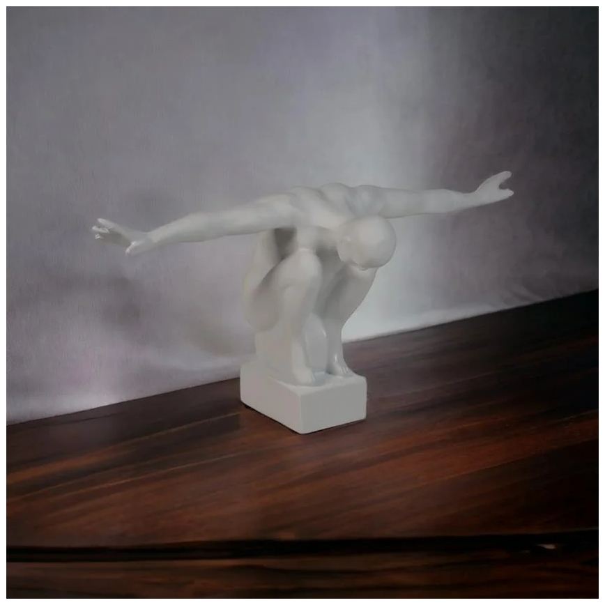 Décoration de table 20x16x41 cm en résine, coloris blanc