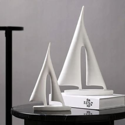 Décoration de table 21 cm résine/blanche