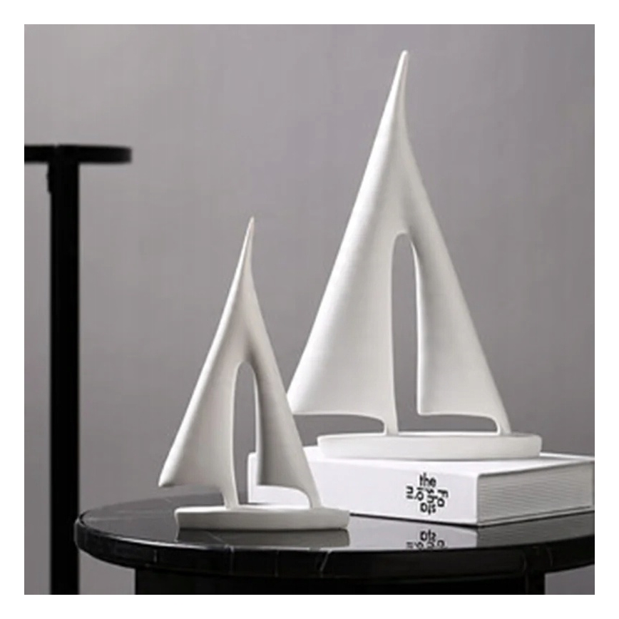 Décoration de table 21 cm résine/blanche