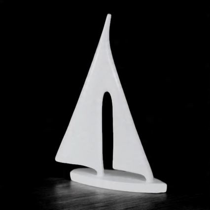 Décoration de table 21 cm résine/blanche