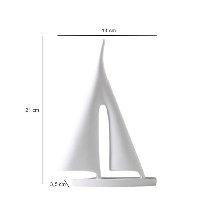 Décoration de table 21 cm résine/blanche