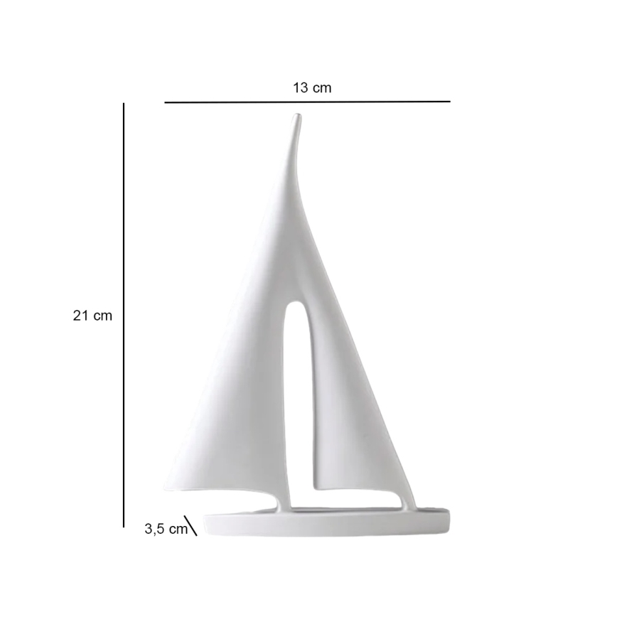 Décoration de table 21 cm résine/blanche