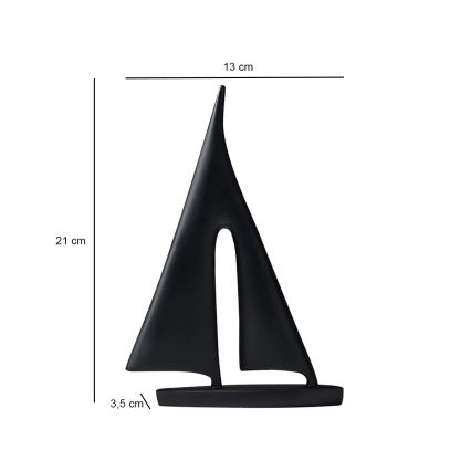 Décoration de table 21 cm résine/noire