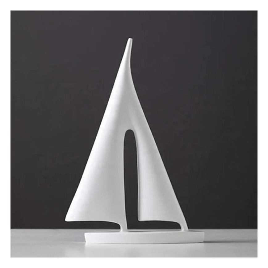 Décoration de table 28 cm en résine — blanc