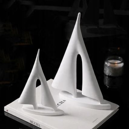 Décoration de table 28 cm en résine — blanc