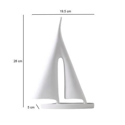 Décoration de table 28 cm en résine — blanc