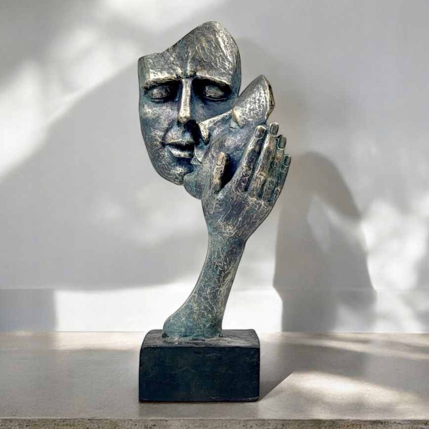 Décoration de table 35x22x13 cm en résine/patine