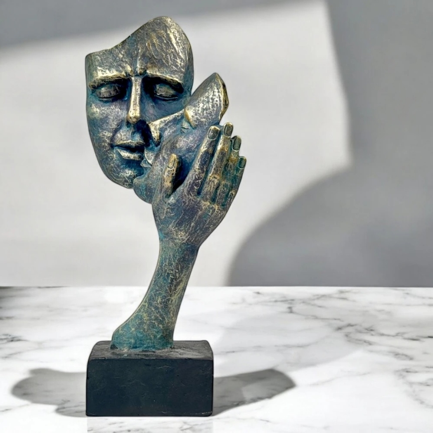 Décoration de table 35x22x13 cm en résine/patine