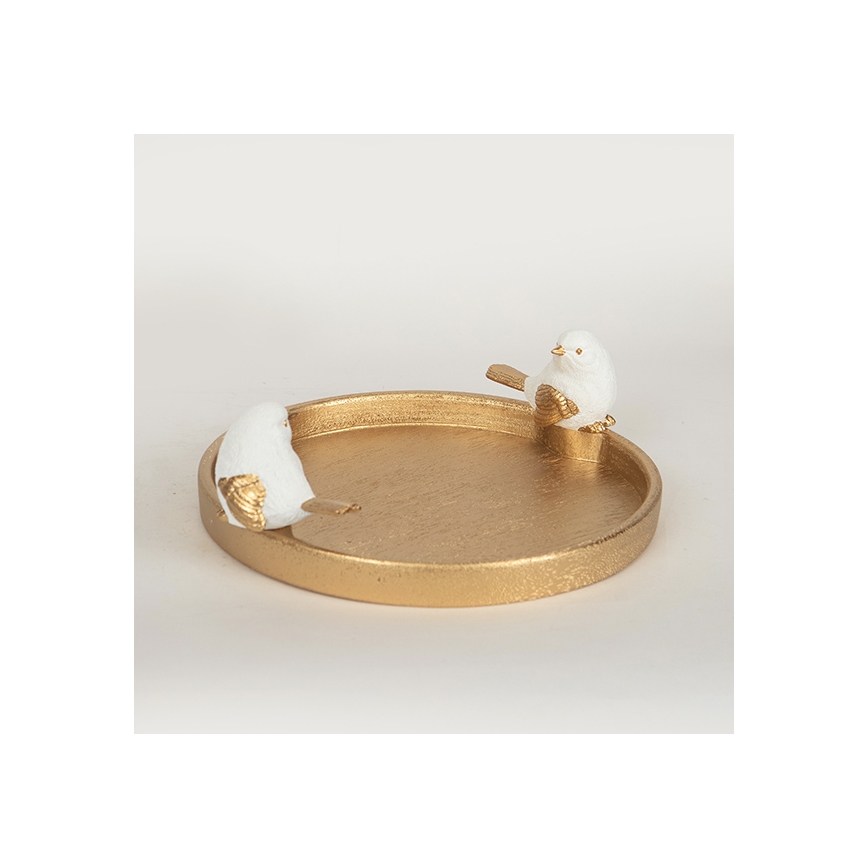 Décoration de table assiette avec des oiseaux 9,5x28x30,9 cm