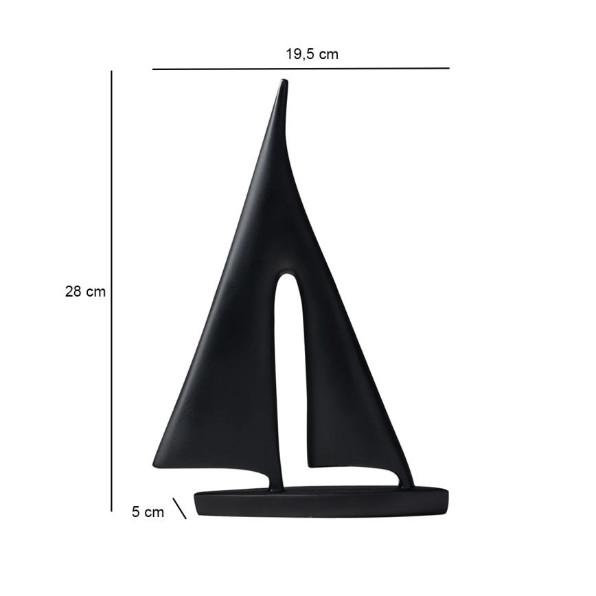 Décoration de table en résine, 28 cm — noir