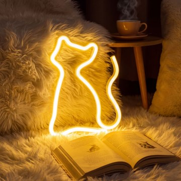 Décoration de table néon LED/2W/3xAA USB chat