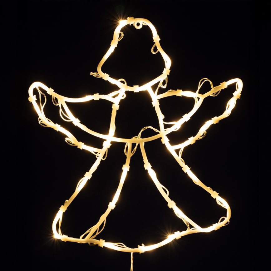 Décoration LED de Noël pour fenêtre 35xLED/3xAA IP44 ange, blanc chaud