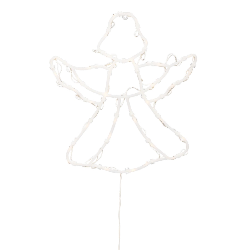 Décoration LED de Noël pour fenêtre 35xLED/3xAA IP44 ange, blanc chaud