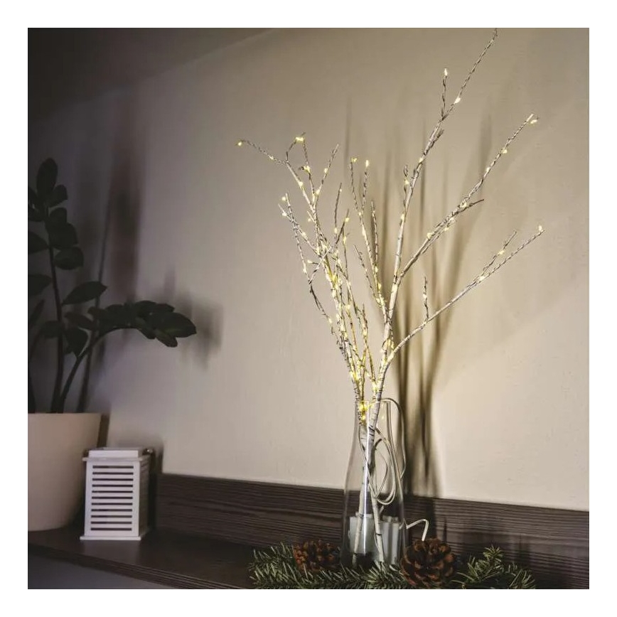 Décoration LED de Noël pour l'extérieur, 100 LED, 3x AA, blanc chaud, IP44