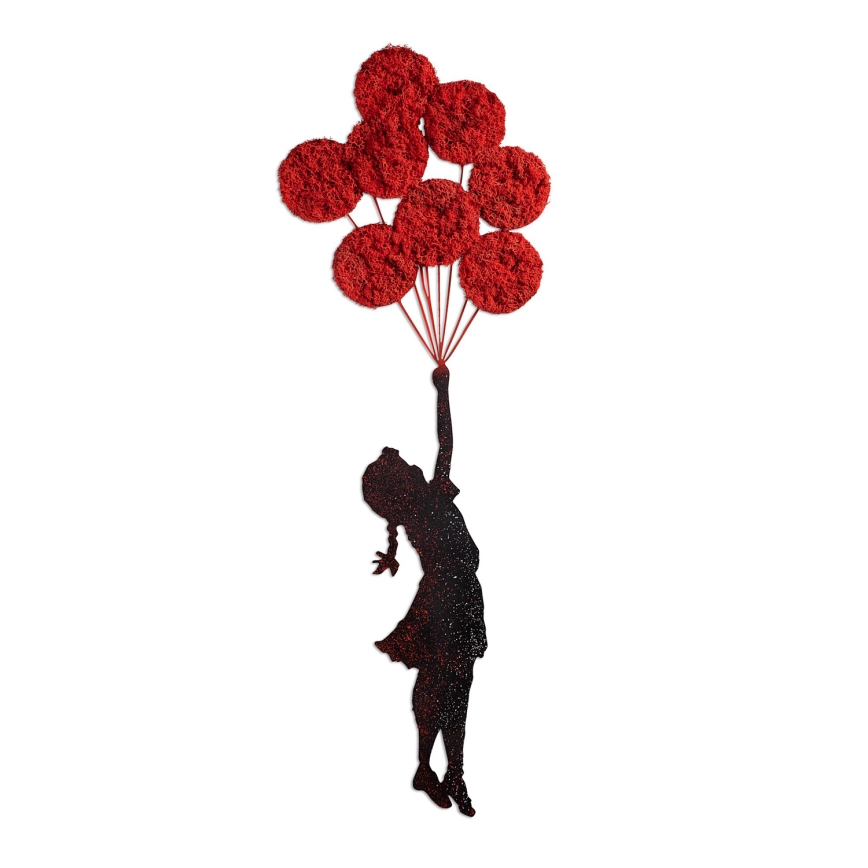 Décoration murale 100x34 cm fille métal/mousse