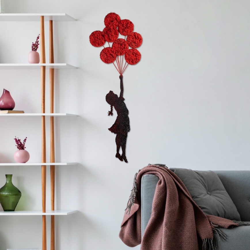 Décoration murale 100x34 cm fille métal/mousse