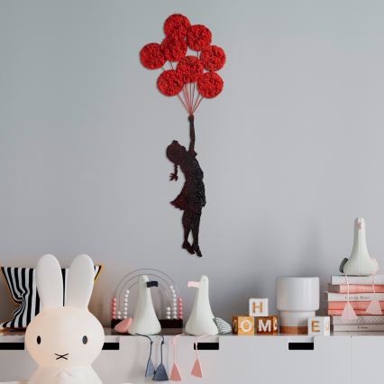 Décoration murale 100x34 cm fille métal/mousse