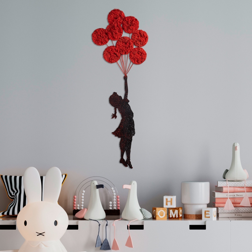 Décoration murale 100x34 cm fille métal/mousse