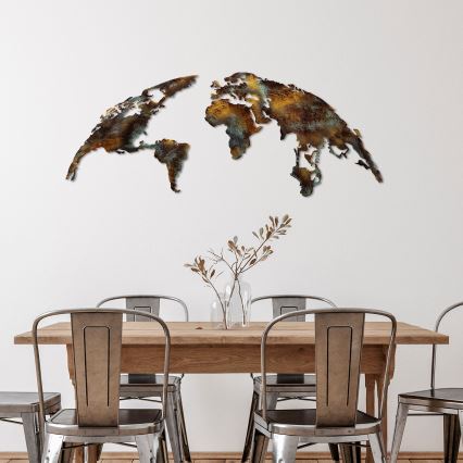 Décoration murale 2 pce 150x59 cm planète métal