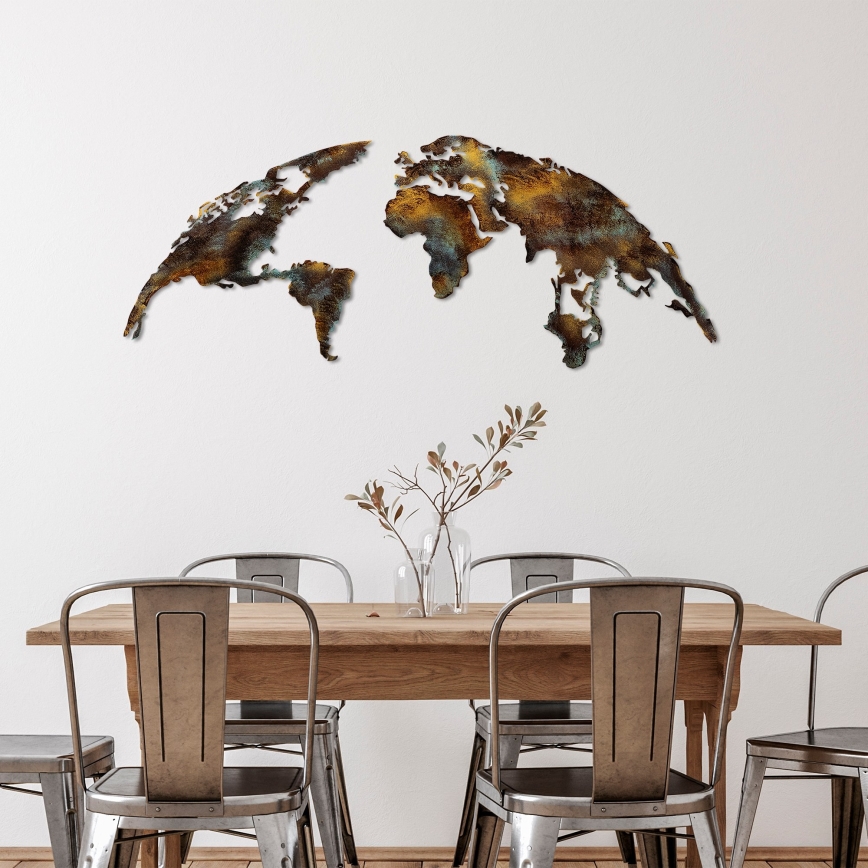 Décoration murale 2 pce 150x59 cm planète métal