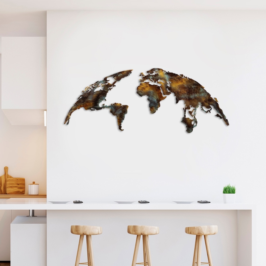 Décoration murale 2 pce 150x59 cm planète métal