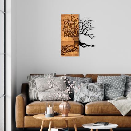 Décoration murale 45x58 cm Arbre de la vie bois/métal