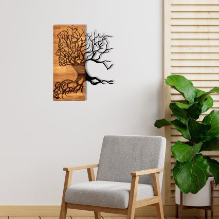 Décoration murale 45x58 cm Arbre de la vie bois/métal