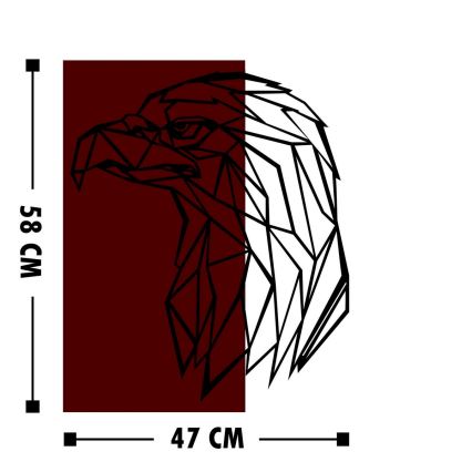 Décoration murale 47x58 cm aigle bois/métal