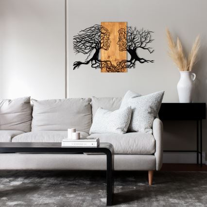 Décoration murale 58x92 cm arbre de vie bois/métal