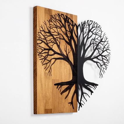 Décoration murale 60x58 cm arbre bois/métal