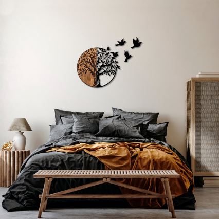 Décoration murale 71x92 cm arbre bois/métal
