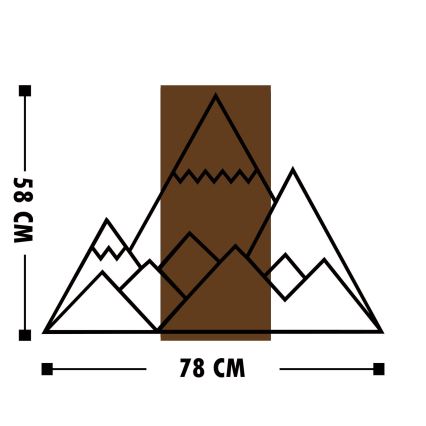 Décoration murale 78x58 cm montagnes bois/métal