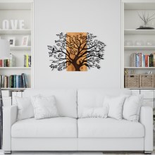 Décoration murale 85x58 cm arbre bois/métal